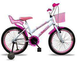 Bicicleta Infantil Aro 20 bicicleta de Feminina menina com Cadeirinha de Boneca e rodinha
