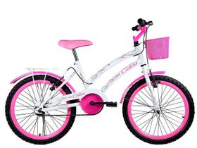 Bicicleta Infantil Aro 20" Colli Celina Branco com Cestinha Freio V-Brake