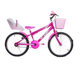 bicicleta infantil aro 20 com acessórios e cadeirinha