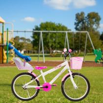 bicicleta infantil aro 20 com acessórios e cadeirinha