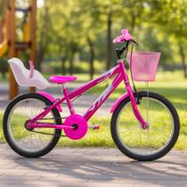 bicicleta infantil aro 20 com acessórios e cadeirinha