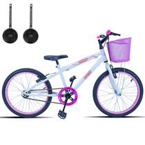 Bicicleta Infantil Aro 20 Com Cestinha e Rodinhas