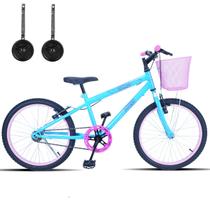 Bicicleta Infantil Aro 20 Com Cestinha e Rodinhas