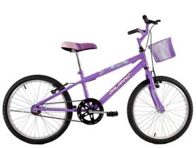 Bicicleta Infantil Aro 20 Feminina Melissa com Cesta Lilas - Dalannio Bike