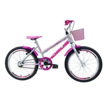 Bicicleta Infantil Aro 20 Feminina - Route Bike - Aro Aero Horus - Cestinha - Rodinha Lateral Branco