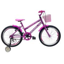 Bicicleta Infantil Aro 20 Feminina - Route Bike - Aro Aero Horus - Cestinha - Rodinha Lateral