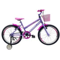 Bicicleta Infantil Aro 20 Feminina - Route Bike - Aro Aero Horus - Cestinha - Rodinha Lateral