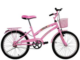 Bicicleta Infantil Aro 20 Feminina Susi Rosa Com Para-lama e Cesta - Dalannio Bike