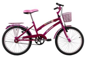 Bicicleta Infantil Aro 20 Feminina Susi Rosa Pink Com Para-lama e Cesta Bicicleta Infantil Aro 20 Feminina Susi Rosa Pink Com Para-lama e Cesta
