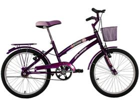 Bicicleta Infantil Aro 20 Feminina Susi Roxa Com Para-lama e Cesta - Dal'annio Bike