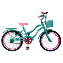 Bicicleta Infantil Aro 20 Menina Freio V Brake Aro Aero Lubrificada E Revisada Com Cestinha