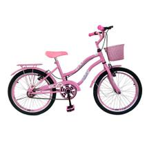 Bicicleta Infantil Aro 20 Menina Freio V Brake Aro Aero Lubrificada E Revisada Com Cestinha - Life Pedal