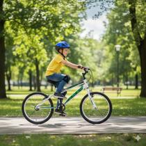 Bicicleta Infantil Aro 20 para Criança 5 a 10 Anos Freio V-Brake Cor:Branco-Verde - AXW BIKES