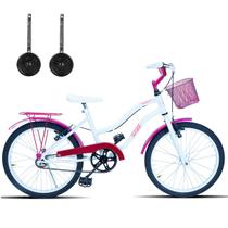 Bicicleta Infantil Aro 20 Retro Com Cestinha e Rodinhas - FORSS