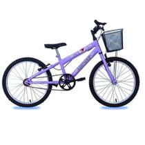 Bicicleta Infantil Aro 20 V-Brake Com Cesta Mormaii Lilás