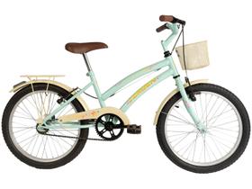 Bicicleta Infantil Aro 20" Verden Breeze Menta e Bege com Cestinha Freio V-Brake