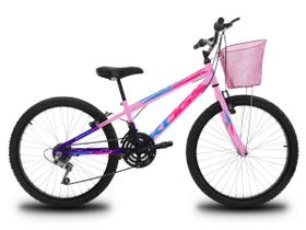 Bicicleta Infantil Aro 24 KOG Feminina 18 Velocidades com Câmbio Shimano Tz e Cesta