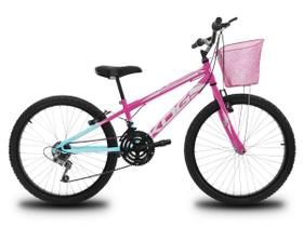 Bicicleta Infantil Aro 24 KOG Feminina 18V Shimano e Cesta