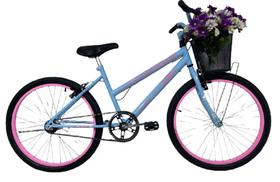 Bicicleta Infantil Aro 24 Mtb Cesta Feminina Azul Bebê Bicicleta Infantil Aro 24 Mtb Cesta Feminina Azul Bebê