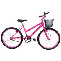 Bicicleta Infantil Aro 24 Mtb Cesta Feminina Rosa Neon Bicicleta Infantil Aro 24 Mtb Cesta Feminina Rosa Neon