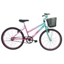Bicicleta Infantil Aro 24 Mtb Cesta Feminina Tifany / Rosa Bicicleta Infantil Aro 24 Mtb Cesta Feminina Tifany / Rosa