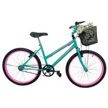 Bicicleta Infantil Aro 24 Mtb Cesta Feminina Verde Anis Bicicleta Infantil Aro 24 Mtb Cesta Feminina Verde Anis