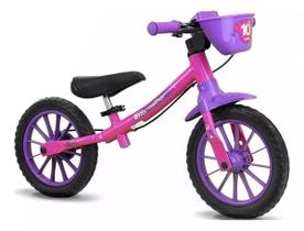 Bicicleta Infantil Balance 3 anos Rosa Nathor Equilíbrio sem pedal menina menino