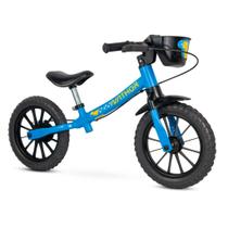 Bicicleta Infantil Balance Bike sem Pedal Masculina com Cestinho Nathor Azul