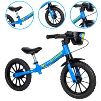 Bicicleta Infantil Balance De Equilíbrio Azul Aro 12 P/ Aprender Rapido Menino Boy Sem Pedal Natal