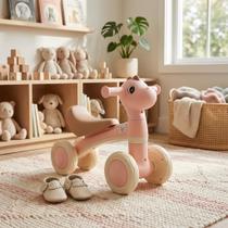 Bicicleta Infantil Bike Equilíbrio Dino 4 Rodas com Luz e Som Motoca de Equilíbrio