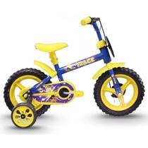 Bicicleta Infantil Bike Track Aro 12 Cor Azul Com Amarelo