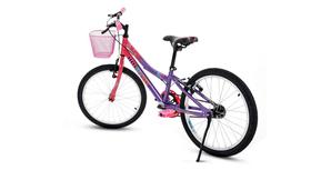Bicicleta Infantil Bixy Houston Aro 20 Com cesta Rosa