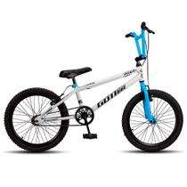 Bicicleta Infantil Bmx Dyno Cross Aro 20 Freio V Brake Bike Branco e Azul
