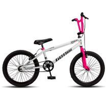 Bicicleta Infantil Bmx Dyno Cross Aro 20 Freio V Brake Bike Branco e Rosa Feminina Bicicleta Infantil Bmx Dyno Cross Aro 20 Freio V Brake Bike Branco e Rosa Feminina