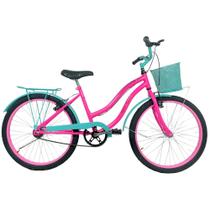 Bicicleta Infantil Cissa Aro 24 Cesta Feminina Rosa / Azul Bicicleta Infantil Cissa Aro 24 Cesta Feminina Rosa / Azul