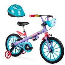 Bicicleta Infantil com Rodinha aro 16 Stitch Menina Nathor Com Capacete Bicicleta Infantil com Rodinha aro 16 Stitch Menina Nathor Com Capacete