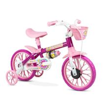 Bicicleta Infantil com Rodinhas - Aro 12 - Flower Lilás - Nathor