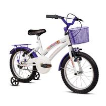 Bicicleta Infantil Com Rodinhas Aro 16 Breeze Branco e Lilás Verden Bikes Bicicleta Infantil Com Rodinhas Aro 16 Breeze Branco e Lilás Verden Bikes