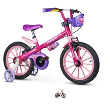 Bicicleta Infantil Com Rodinhas E Garrafinha Aro 16 Nathor Até 30kg