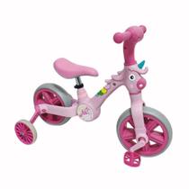 Bicicleta Infantil com Rodinhas Triciclo Unicórnio Rosa Bicicleta Infantil com Rodinhas Triciclo Unicórnio Rosa