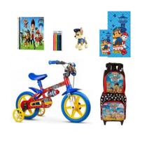 Bicicleta Infantil Criana Aro 12 Patrulha Canina - 8 Itens