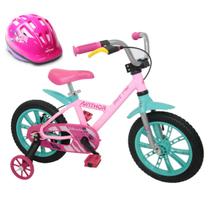 Bicicleta Infantil de Alumínio Aro 14 De 4 a 6 Anos Feminina FirstPro Com Capacete