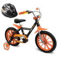 Bicicleta Infantil de Alumínio Aro 14 De 4 a 6 Anos Masculina FirstPro Com Capacete