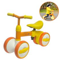 Bicicleta Infantil de Equilíbrio 4 Rodas Triciclo sem Pedal Coordenação Amarela Importway Bw309am