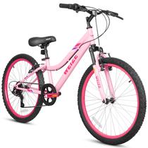 Bicicleta infantil de montanha WEIZE 24" 6 velocidades com suspensão dianteira rosa