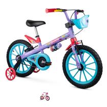 Bicicleta Infantil Disney Com Rodinhas E Garrafinha Aro 16 Nathor 5 anos Até 30kg