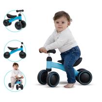 Bicicleta Infantil Equilibrio 4 Rodas Azul Sem Pedal