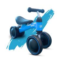 Bicicleta Infantil Equilibrio 4 Rodas Azul Sem Pedal