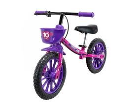 Bicicleta Infantil Equilíbrio Balance Bike Feminina Sem Pedal Aro 12 Nathor