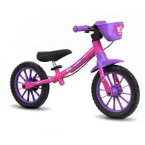 Bicicleta Infantil Equilíbrio Sem Pedal - Balance Bike - Menina - Rosa - Nathor